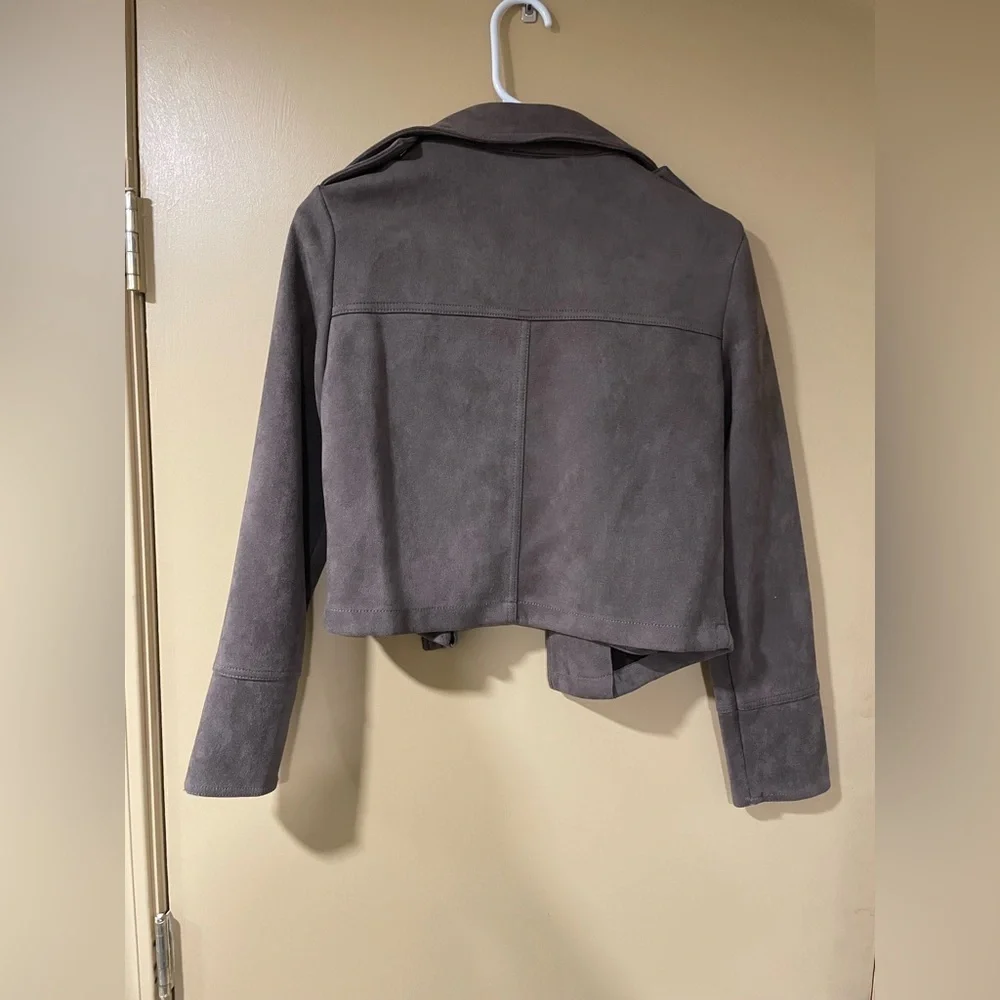 Philosophy Women's Brown Faux Leather Sueded Jacket